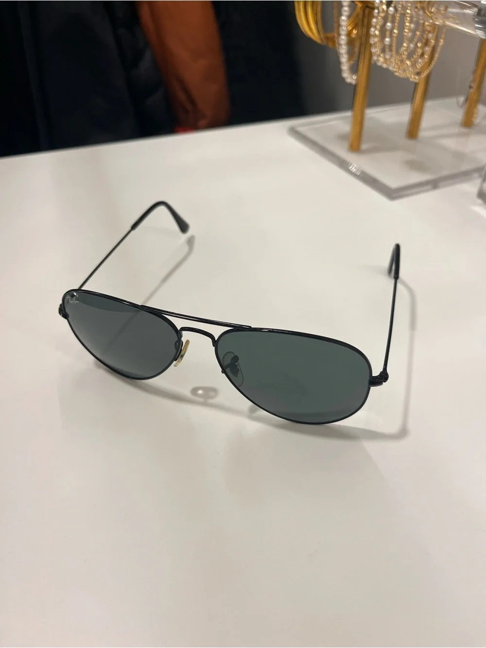 Ray-Ban Black Metal Aviator Sunglasses